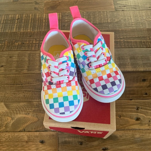 rainbow checkered vans toddler
